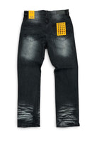 Spark 'R & R' Slim Straight Denim in Black Ash