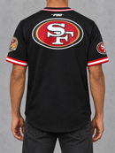 Black Pro Standard San Francisco 49ers Classic Mesh Button Down Jersey tee with team logo and detailed mesh fabric.