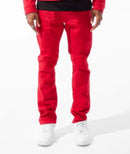 Jordan Craig Collins Denim W/ Shreds in Red