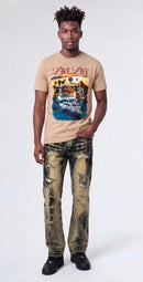 Makobi 'Sergio' Straight Cut Fit Denim in Brown Wash