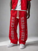 Focus 'Heartless' Nylon Track Pants in Red