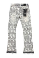 BLACK LIGHT 'Cross' Flare Fit Denim in Grey