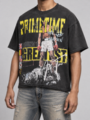 Men’s Rebel Denim 'Primetime' Oversized French Terry T-shirt in Black