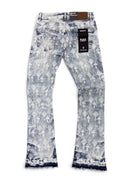 BLACK LIGHT 'Cross' Flare Fit Denim in Ice Blue