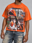 Men’s Rebel Denim 'One' Oversized French Terry T-shirt in Orange
