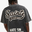 Men's VOYAGE STUDIO 'Saint' Double Applique Washed T-Shirt in Black