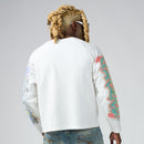 DUAA 'Street' Rhinestone Long Sleeve Thermal Shirt in White