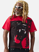 DUAA 'JAX' Rhinestone T-Shirt in Red
