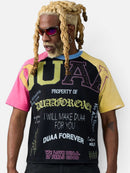 DUAA 'University' Rhinestone T-Shirt in Black