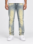 Taker Cross Hatch Denim T4101 in tint with textured cross hatch pattern, showcasing the front view of the stylish denim jeans.