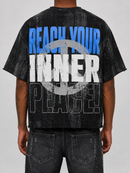 Men's BKYS ‘Peace Dream’ F-Terry Cropped T-Shirt in Black