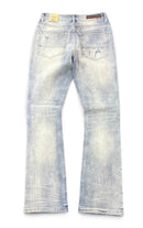 Taker 'Lightning' Rhinestone Flared Denim in Lt. Blue