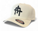 MUKA Leather Cross snapback hat ivory S4522