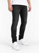 Focus Premium Clean Slim Denim in black wash, showcasing dark indigo jeans with slim fit and subtle fading details.