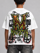 Majestik 'Please You' Garment Dyed Rhinestone T-Shirt in White