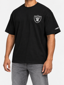 Black Pro Standard Las Vegas Raiders Billboard LCH drop shoulder T-shirt with graphic design and relaxed fit.