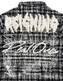 Men’s Rebel Denim 'Reigning Status' Long Sleeve Button Up Flannel in Grey