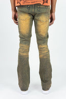 Roar Denim 'Rhinestone' Stacked Flare Denim (Rust) G52-669 - FRESH N FITTED