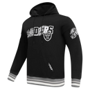 Black Pro Standard Las Vegas Raiders Mashup hoodie, showing the front view with Raiders logo and design details.
