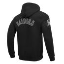Black Pro Standard Las Vegas Raiders Rebel hoodie with front logo and drawstring hood, casual sportswear for Raiders fans