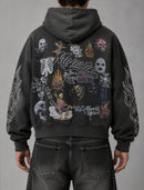 Majestik 'Department' Garment Dyed French Terry Pullover Hoodie in Black