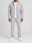 Men's SYIP heavyweight flared sweatpants in Heather Grey, featuring a comfortable fit and stylish design.