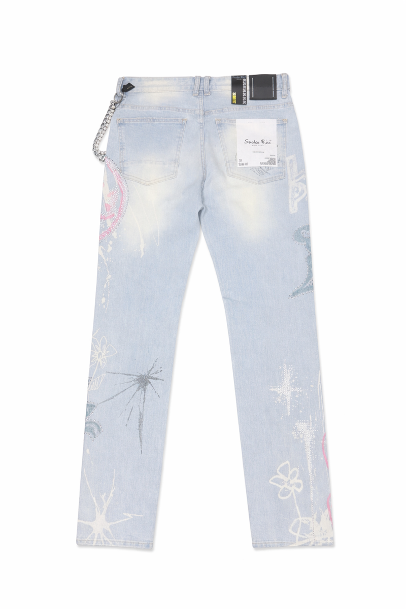 Smoke Rise Smiley Doodle Denim (Kori Blue) JP26S425 | Fresh N Fitted