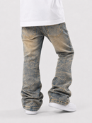 NOBLE Kids 'Outer Space' Premium Rhinestone Flared Denim in Vintage