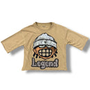Focus 'Legend' Cropped T-Shirt (Khaki) 80715S - FRESH N FITTED