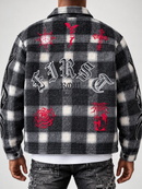 Men's First Row ‘Midnight Flame’ Plaid Shacket - Black