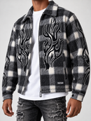 Men's First Row ‘Midnight Flame’ Plaid Shacket - Black
