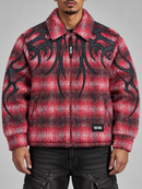 Men's First Row ‘Shadow Worship’ Plaid Shacket - Crimson
