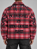 Men's First Row ‘Shadow Worship’ Plaid Shacket - Crimson