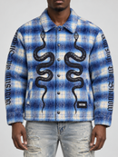 Men's First Row ‘Twin Snakes’ Plaid Shacket - Blue