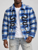 Men's First Row ‘Twin Snakes’ Plaid Shacket - Blue