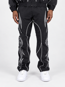 Men's Rebel Denim 'Tribal' Flared Windbreaker Pants - Black