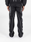 Men's Rebel Denim 'Tribal' Flared Windbreaker Pants - Black