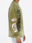 Men's Rebel Denim 'Military' Thermal Long Sleeve Shirt in Olive