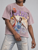 Men’s Rebel Denim 'Heaven Made' Oversized French Terry T-shirt in Sage Pink