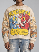 Men's Rebel Denim 'Mayham' Thermal Long Sleeve Shirt in Eggshell