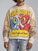 Men's Rebel Denim 'Mayham' Thermal Long Sleeve Shirt in Eggshell