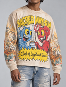 Men's Rebel Denim 'Mayham' Thermal Long Sleeve Shirt in Eggshell