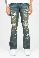 Rebel Denim 'Grimy' Stacked Flare Denim (Dark Vintage) 651-662 - FRESH N FITTED