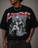 BKYS 'Love Holic' Cropped Rhinestone T-Shirt (Black) T1520 - FRESH N FITTED