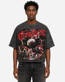 BKYS 'No Brakes No Mercy' Cropped Rhinestone T-Shirt (Grey) T1498 - FRESH N FITTED