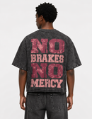 BKYS 'No Brakes No Mercy' Cropped Rhinestone T-Shirt (Grey) T1498 - FRESH N FITTED