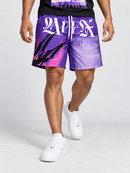 Highly Undrtd Apex Predator shorts in purple, men's athletic shorts with a fitted design and branded logo detail.