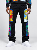 Black Pike 'Stained Glass' Stacked Sweatpants (Black) FB2534S