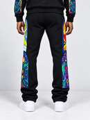 Black Pike 'Stained Glass' Stacked Sweatpants (Black) FB2534S