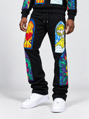 Black Pike 'Stained Glass' Stacked Sweatpants (Black) FB2534S